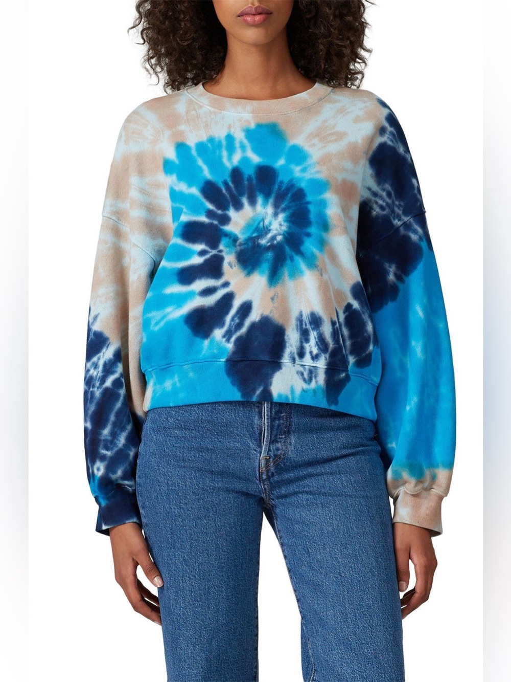 Agolde Women’s Balloon Sleeve Tie Dye Sweatshirt Pull On Sweater Size XS